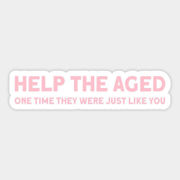 Help the aged 2, pink Sticker by Perezzzoso